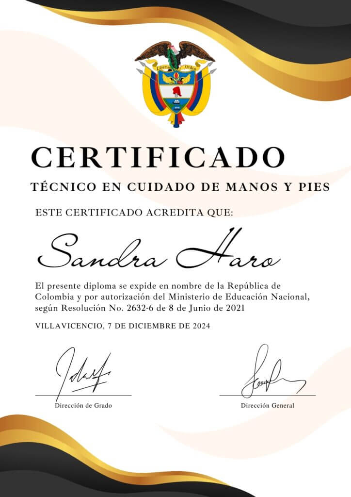 certificado tecnico unas villavicencio skynails