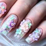 Uñas con flores 3D